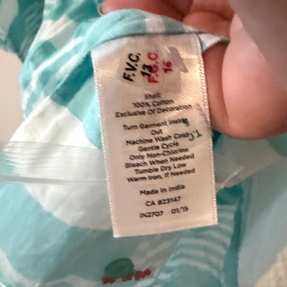 NWT Talbots Turquoise and White Striped Peasant Top with beaded Panel - Picture 6 of 8